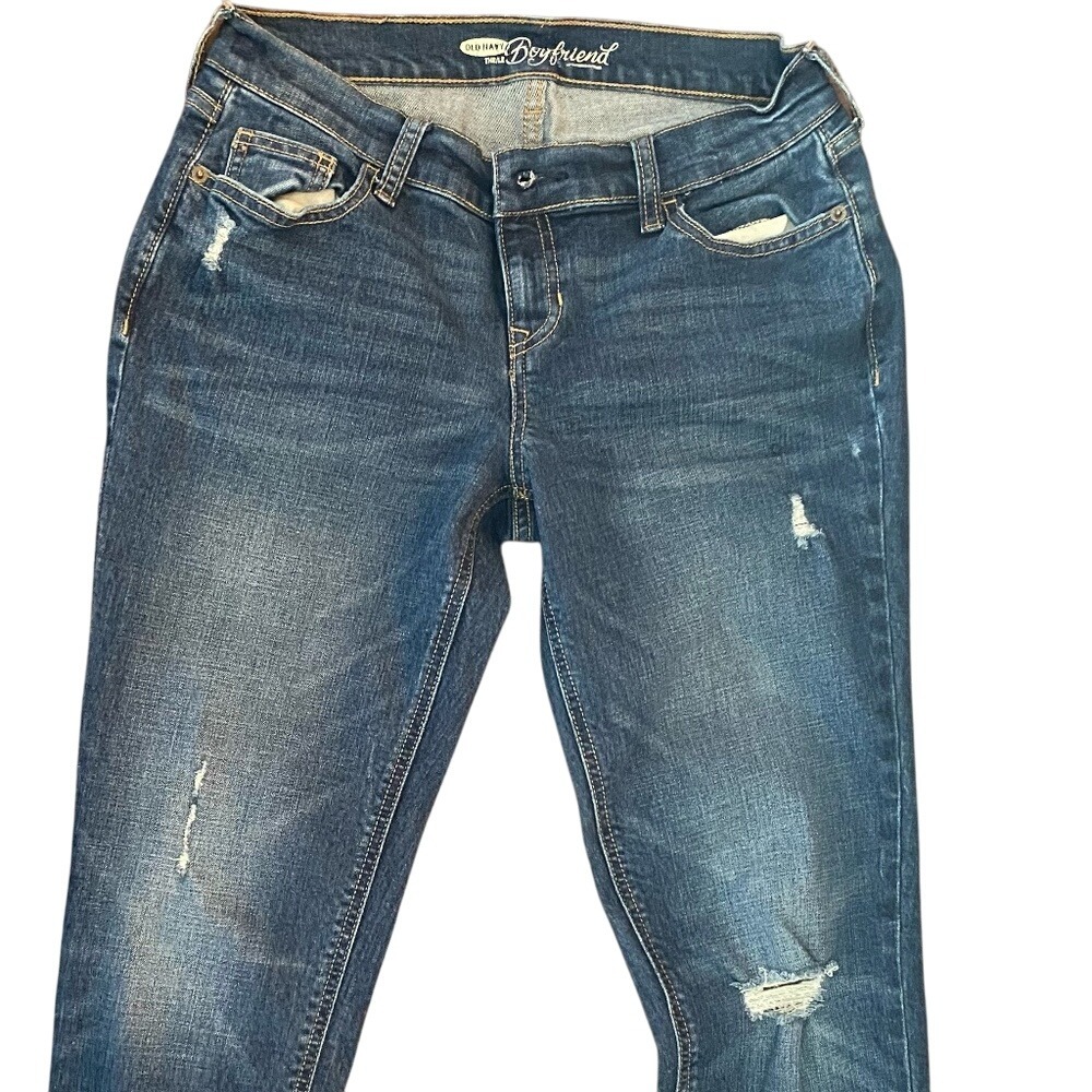 Old Navy‎ Boyfriend Distressed Dark Wash Denim Jeans